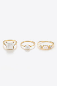 Pearl 18K Gold-Plated Ring Set - Victoria Black LabelDebby fashion collection 