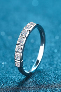 Moissanite Rhodium-Plated Half-Eternity Ring - Victoria Black LabelDebby fashion collection 