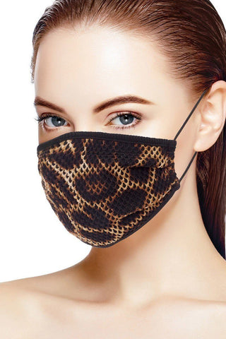 Mesh Leopard And Camouflauge Print Face Mask - DebbyfashioncollectionDebby fashion collection 