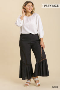 Wide Leg Elastic Waist Lace Tape Pants - DebbyfashioncollectionDebby fashion collection 