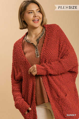 Open Front Oversized Cardigan Sweater With Pockets - DebbyfashioncollectionDebby fashion collection 
