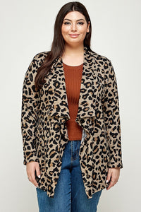 Plus Size, Animal Leopard Printed Knit Cardigan - DebbyfashioncollectionDebby fashion collection 