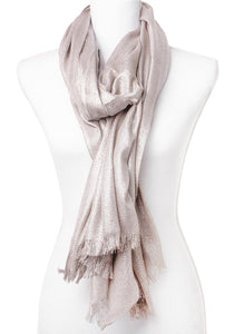 Smooth Glitter Texture Fringe Lt Brown Scarf - Victoria Black LabelDebby fashion collection 