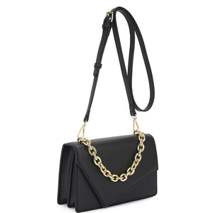 Smooth Plain Chain Link Crossbody Bag - Victoria Black LabelDebby fashion collection 