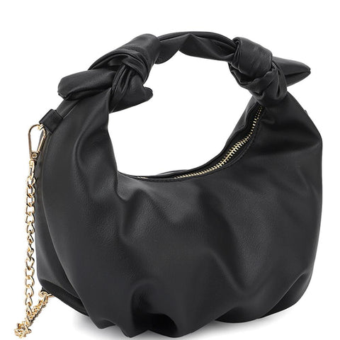Smooth Round Handle Zipper Bag - Victoria Black LabelDebby fashion collection 