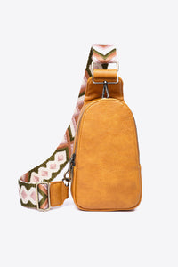 Random Pattern Adjustable Strap PU Leather Sling Bag - Victoria Black LabelDebby fashion collection 