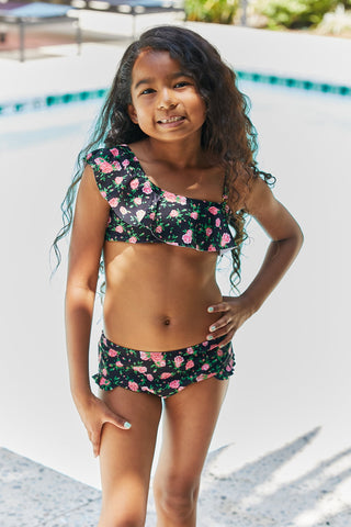 Marina West Swim Clear Waters Two-Piece Swim Set in Black Roses - Victoria Black LabelDebby fashion collection 