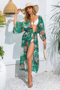 Floral Tie Waist Duster Cover Up - Victoria Black LabelDebby fashion collection 